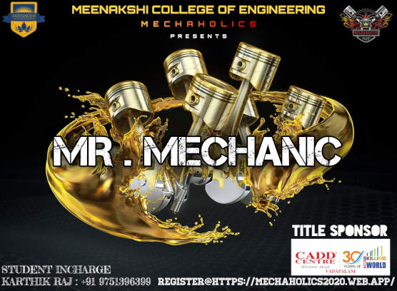 Flaminius 2k19 | A National Level Technical Symposium at Chennai - Mr. MECHANIC